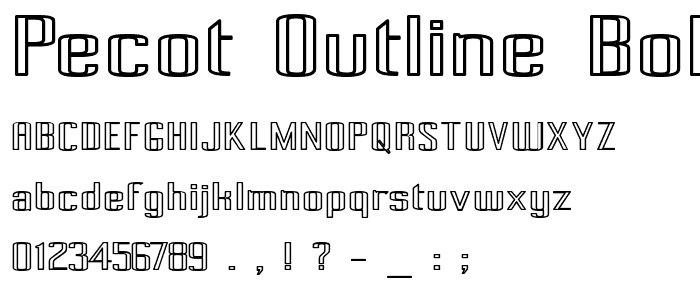 Pecot Outline Bold font